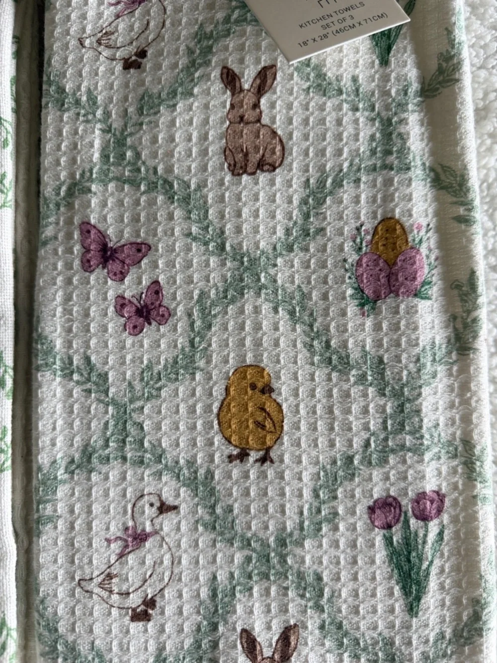 Shabby Chic Kitchen Towels Easter Bunny Chick 🐥 Goose 🪿 NEW!